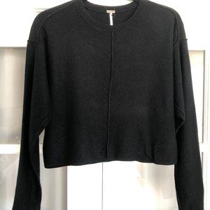 Free People Black Cropped Sweater